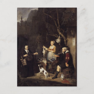Gabriel Metsu - De Pluimvee Vrouw Briefkaart