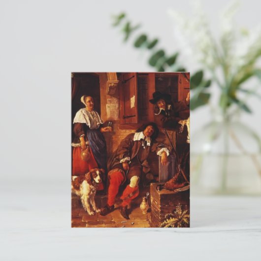 Gabriel Metsu - Slaapschutter Briefkaart (Staand voorkant)