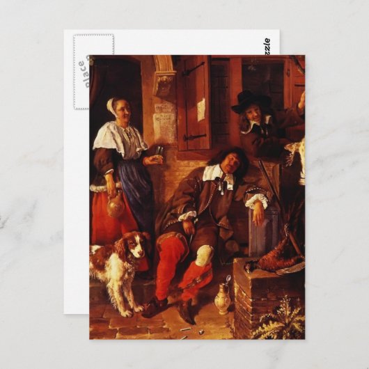 Gabriel Metsu - Slaapschutter Briefkaart (Voorkant / Achterkant)
