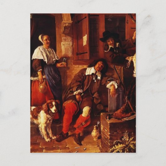 Gabriel Metsu - Slaapschutter Briefkaart (Voorkant)