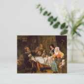 Gabriel Metsu - The Feast of the Bean King Briefkaart (Staand voorkant)