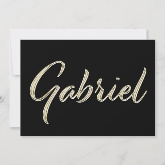Gabriel Name white gold Handwriting Karte Kaart (Voorkant)