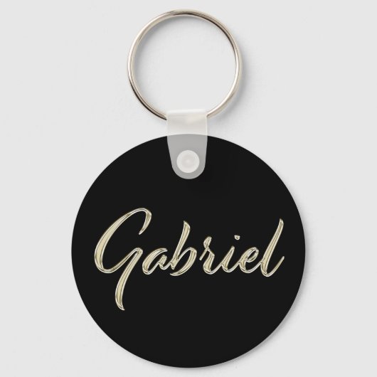 Gabriel Name whitegold Button Schlüsselanhänger Sleutelhanger (Voorkant)