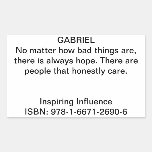 Gabriel Quote in "Inspirerende Invloed" Rechthoekige Sticker (Voorkant)