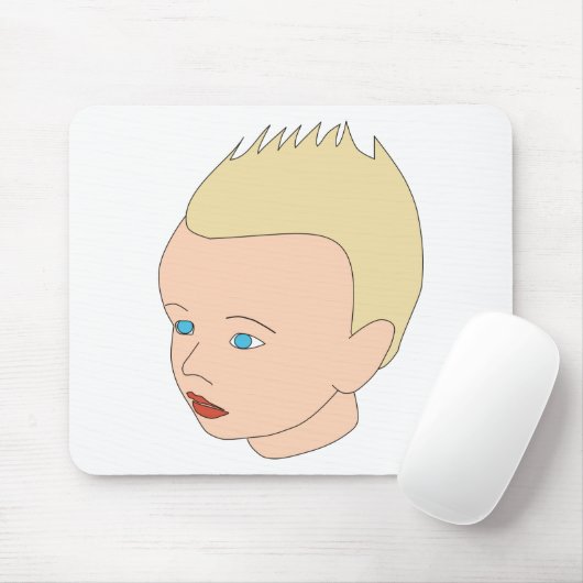 Gabriel sur un tapis de souris muismat (Met muis)