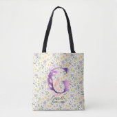 Gabriella Bloem Monogram Lentebloesem Rug - G Tote Bag (Voorkant)