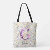 Gabriella Bloem Monogram Lentebloesem Rug - G Tote Bag (Achterkant)