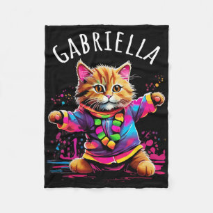 Gabriella Dancing Kitty Cat Design voor meisjes Na Fleece Deken