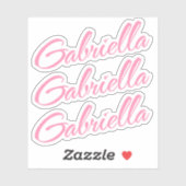 Gabriella Decoratieve naam in roze x3 Sticker (Vel)