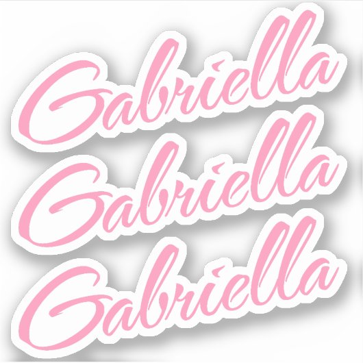 Gabriella Decoratieve naam in roze x3 Sticker (Voorkant)