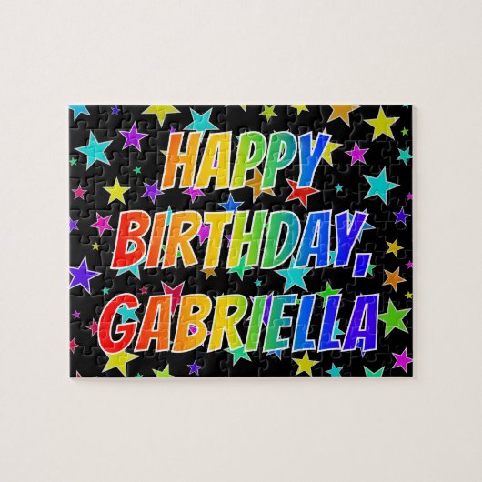 "GABRIELLA" First Name, Fun "HAPPY BIRTHDAY" Legpuzzel (Horizontaal)