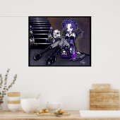 Gabriella Gothic Blue Skull Angel Poster (Keuken)