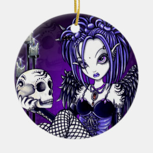 "Gabriella" Gothic Skull Angel Ornaments Keramisch Ornament