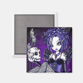 "Gabriella" Gotische Schedel Engel Magneet (Voorkant / Achterkant)