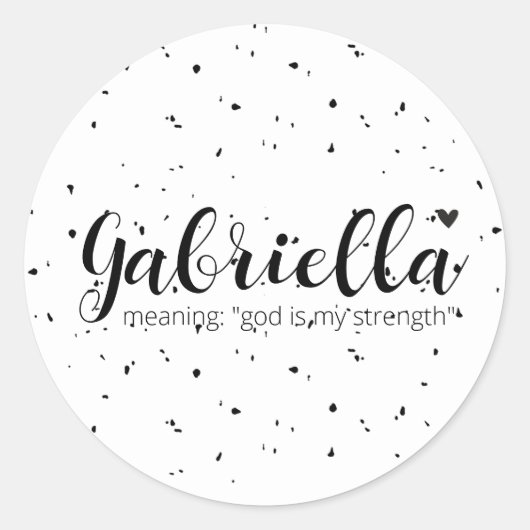GABRIELLA-naam betekent een minimale moderne zwart Ronde Sticker (Voorkant)