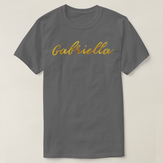 Gabriella naam hand letters in faux gouden letters t-shirt (Design voorkant)