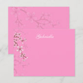 Gabriella Pink Blossom Bat Mitzvah Hartelijk dank Notitiekaartje (Voorkant / Achterkant)