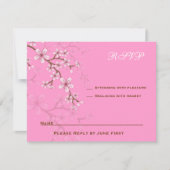 Gabriella Pink Blossom Bat Mitzvah RSVP (Voorkant)