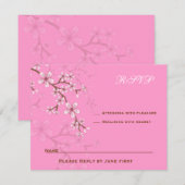 Gabriella Pink Blossom Bat Mitzvah RSVP (Voorkant / Achterkant)