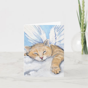 Gabrielle, Angel Cat in Clouds Schildernotitie Kaa Kaart