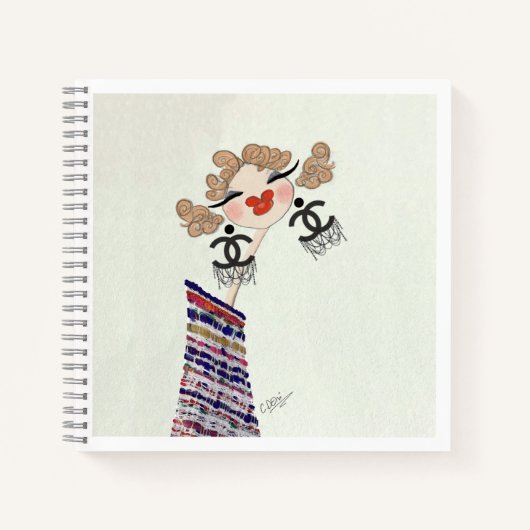 Gabrielle Coco Is Happy Kunstwerk Mode Liefhebber Notitieboek (Voorkant)