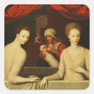 Gabrielle d'Estrees en haar zus Vierkante Sticker