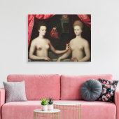 Gabrielle d'Estrées en haar zusters Canvas Afdruk (Insitu (Woonkamer))