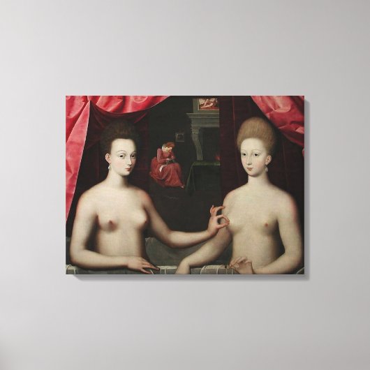 Gabrielle d'Estrées en haar zusters Canvas Afdruk (Voorkant)