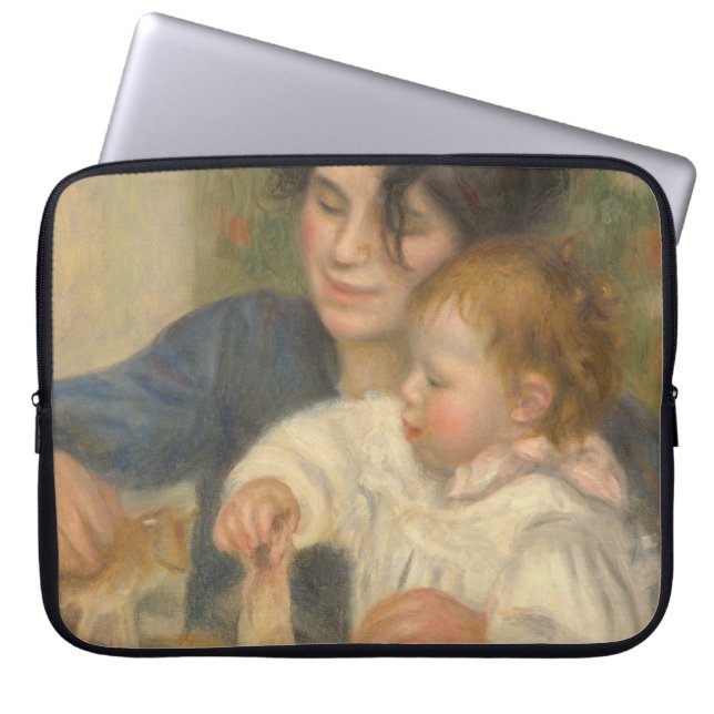 Gabrielle en Jean (door Pierre-Auguste Renoir) Laptop Sleeve (Voorkant)