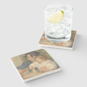Gabrielle en Jean (van Pierre-Auguste Renoir) Stenen Onderzetter (Zijkant)