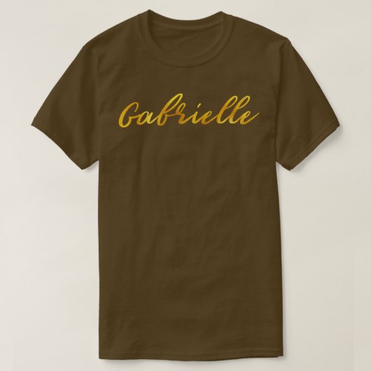 Gabrielle naam hand letters in faux gouden letters t-shirt (Design voorkant)
