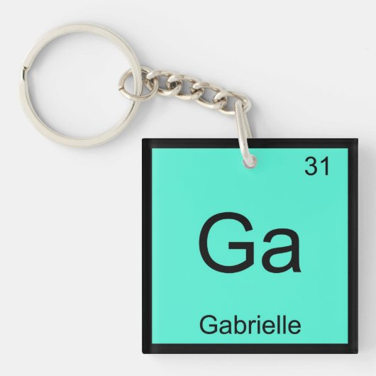 Gabrielle Name Chemistry Element Periodic Table Sleutelhanger (voorkant)