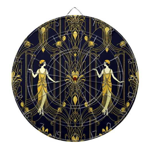 Gabsy gold and black decorative pattern dartbord (Voorkant)