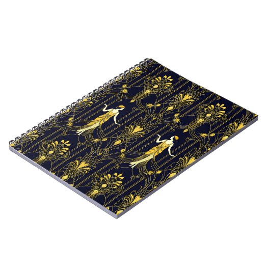 Gabsy gold and black decorative pattern notitieboek (Linkerzijde)