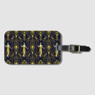 Gabsy goud en zwart decoratief patroon bagagelabel