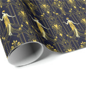 Gabsy gouden en zwarte decoratieve patroon cadeaupapier (Rol Hoek)
