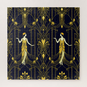 Gabsy gouden en zwarte decoratieve patroon legpuzzel