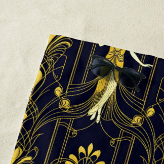 Gabsy gouden en zwarte decoratieve patroon strandlaken