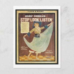 Gaby Deslys stoppen! Kijk! Luister! Songbook C Briefkaart