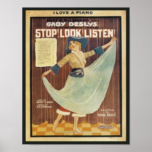 Gaby Deslys stoppen! Kijk! Luister!  Songbook C Poster (Voorkant)