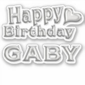 Gaby Happy Birthday silver Aufkleber Sticker (Voorkant)