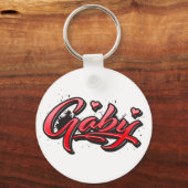 Gaby red Heart Graffiti Schlüsselanhänger Sleutelhanger (Voorkant)