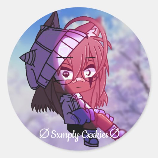 Gacha life - Simply Cxkies Ronde Sticker (Voorkant)