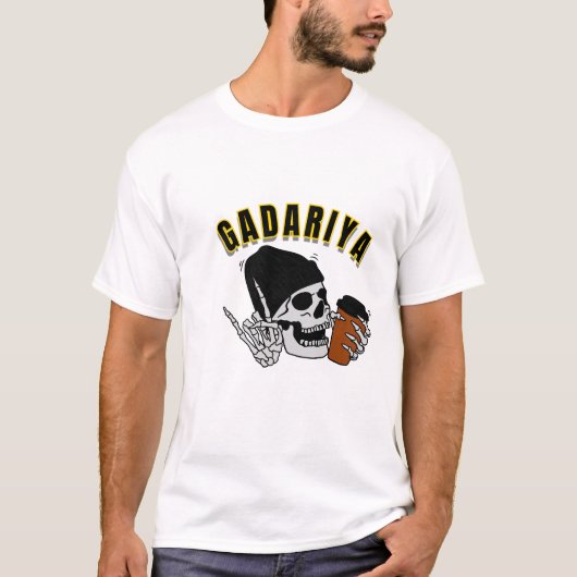 Gadariya Skull Graphic Hindi Typografie T-shirt (Voorkant)
