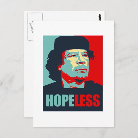 GADDAFI IS HOPELESS BRIEFKAART (Voorkant / Achterkant)