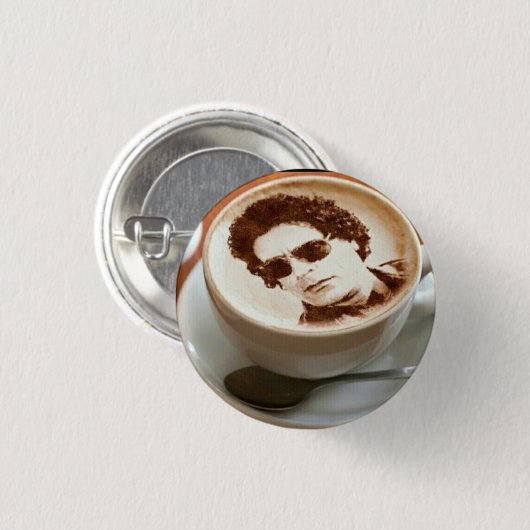 Gaddafi pottoun ronde button 3,2 cm (Voorkant /achterkant)