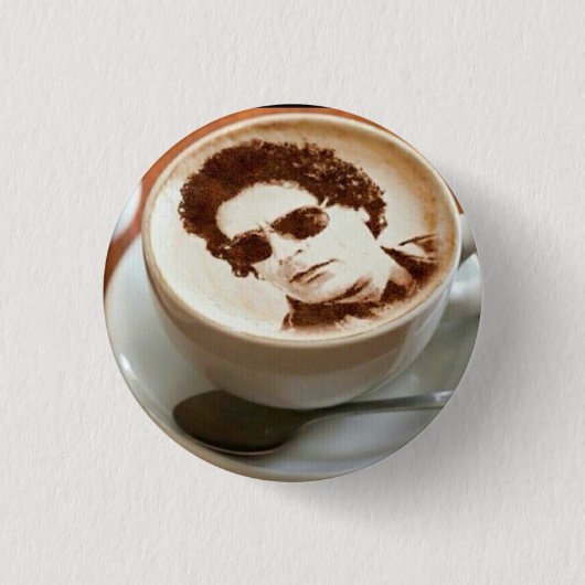Gaddafi pottoun ronde button 3,2 cm (Voorkant)