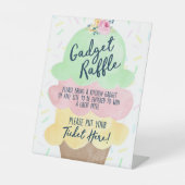 Gadget Raffle Ice Cream Vrijgezellenfeest Reclamebord Met Voetstuk (Voorkant)