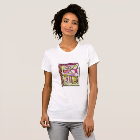 Gadgetry Zes-grillige Hand geschilderde Abstracte T-shirt (Voorkant volledig)