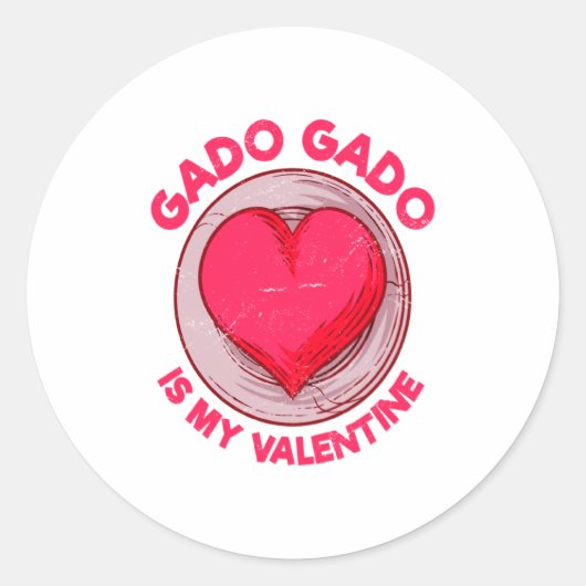 Gado Gado Is My Valentine Indonesian Salad Vegetar Ronde Sticker (Voorkant)